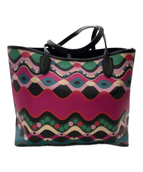 Emilio Pucci（エミリオ プッチ）Emilio Pucci (エミリオ プッチ) トートバッグ ピンク×ブラックの古着・服飾アイテム
