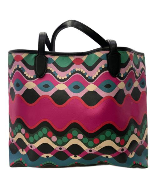 Emilio Pucci（エミリオ プッチ）Emilio Pucci (エミリオ プッチ) トートバッグ ピンク×ブラックの古着・服飾アイテム