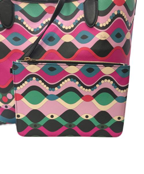 Emilio Pucci（エミリオ プッチ）Emilio Pucci (エミリオ プッチ) トートバッグ ピンク×ブラックの古着・服飾アイテム