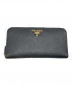 PRADAプラダ）の古着「ラウンドファスナー財布」｜ブラック