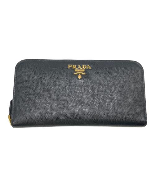 PRADA（プラダ）PRADA (プラダ) ラウンドファスナー財布 ブラックの古着・服飾アイテム