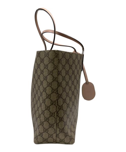 GUCCI（グッチ）GUCCI (グッチ) GGスプリーム トートバッグ ベージュ×ピンクの古着・服飾アイテム