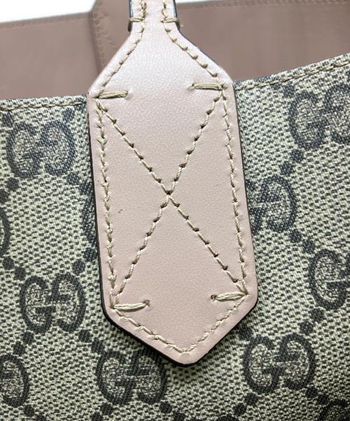 GUCCI（グッチ）GUCCI (グッチ) GGスプリーム トートバッグ ベージュ×ピンクの古着・服飾アイテム