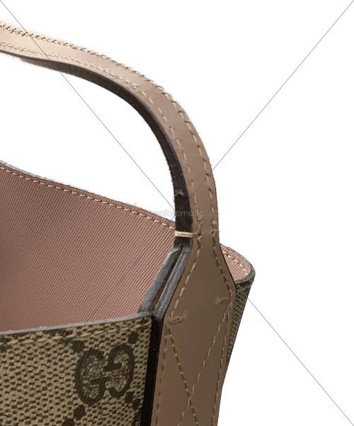 GUCCI（グッチ）GUCCI (グッチ) GGスプリーム トートバッグ ベージュ×ピンクの古着・服飾アイテム