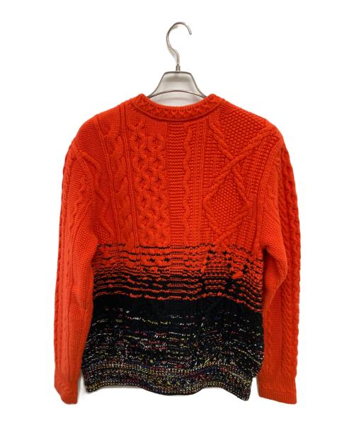Coohem（コーヘン）Coohem (コーヘン) 厚手ニット/	GRADATION ARAN PULLOVER オレンジ×ブラック サイズ:50の古着・服飾アイテム