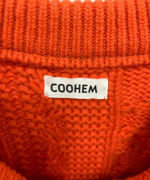 Coohem（コーヘン）Coohem (コーヘン) 厚手ニット/	GRADATION ARAN PULLOVER オレンジ×ブラック サイズ:50の古着・服飾アイテム
