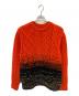 Coohem（コーヘン）の古着「厚手ニット/	GRADATION ARAN PULLOVER」｜オレンジ×ブラック