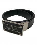LOUIS VUITTONルイ ヴィトン）の古着「ダミエ レザーベルト」｜ブラック