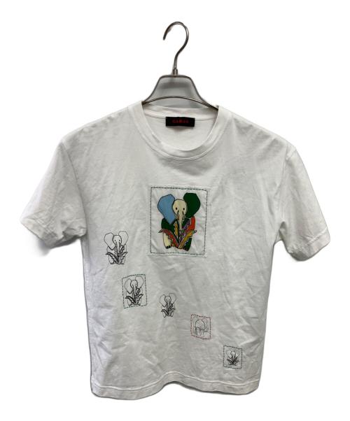 CABAN（キャバン）CABAN (キャバン) ドライスビンコットン ELEPHANTマーチエンブロイダリーTシャツ ホワイト サイズ:Sの古着・服飾アイテム