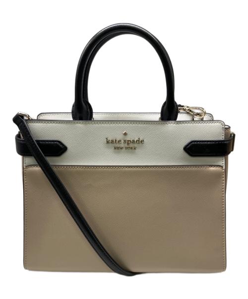 Kate Spade（ケイトスペード）Kate Spade (ケイトスペード) 2WAYバッグ ホワイト×ベージュの古着・服飾アイテム