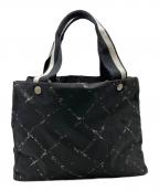 CHANELシャネル）の古着「旧トラベルライントートバッグ」｜ブラック