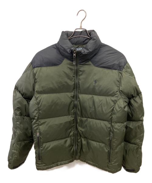 POLO RALPH LAUREN（ポロ・ラルフローレン）POLO RALPH LAUREN (ポロ・ラルフローレン) ダウンジャケット グリーン×ブラック サイズ:XLの古着・服飾アイテム