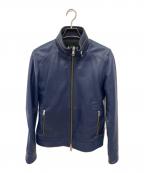 daboroダボロ）の古着「シングルライダースジャケット」｜ネイビー