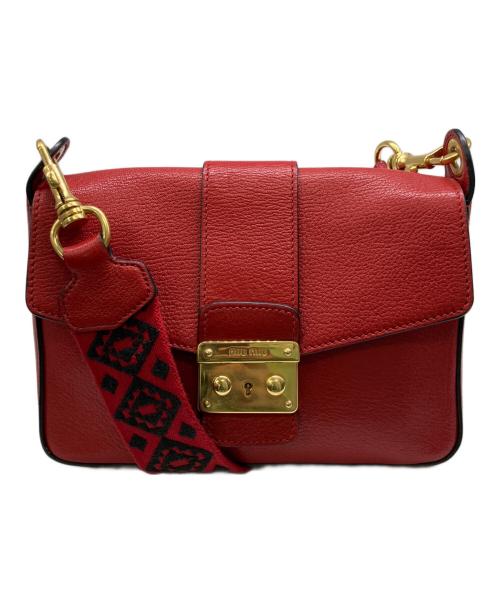 MIU MIU（ミュウミュウ）MIU MIU (ミュウミュウ) ショルダーバッグ レッドの古着・服飾アイテム