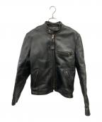 VANSONバンソン）の古着「シングルライダースジャケット」｜ブラック