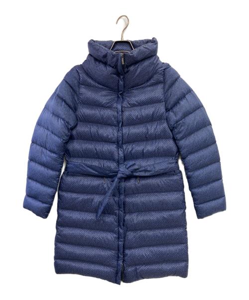 MaxMara（マックスマーラ）MaxMara (マックスマーラ) ヘリボーンプリントダウンコート ネイビー サイズ:40の古着・服飾アイテム