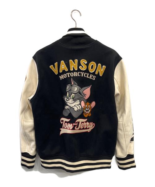 VANSON（バンソン）VANSON (バンソン) TOM and JERRY (トム アンド ジェリー) スタジャン ホワイト×ブラック サイズ:XLの古着・服飾アイテム