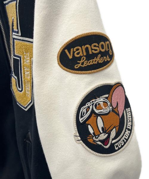 VANSON（バンソン）VANSON (バンソン) TOM and JERRY (トム アンド ジェリー) スタジャン ホワイト×ブラック サイズ:XLの古着・服飾アイテム