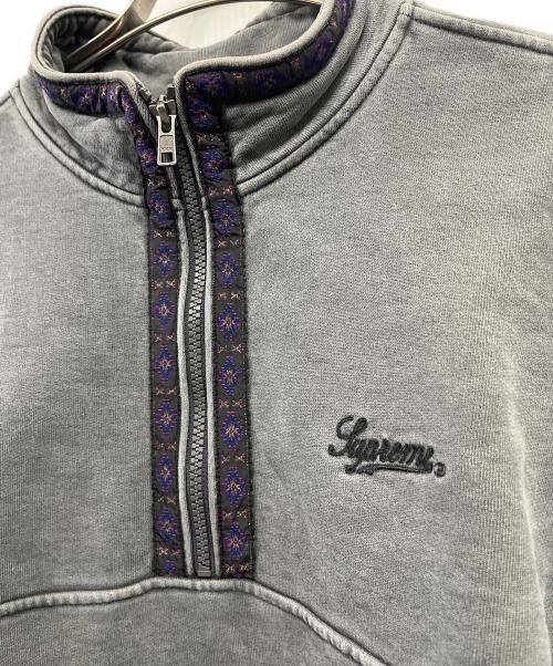 SUPREME（シュプリーム）SUPREME (シュプリーム) Overdyed Half Zip Up Sweatshirt グレー サイズ:Mの古着・服飾アイテム