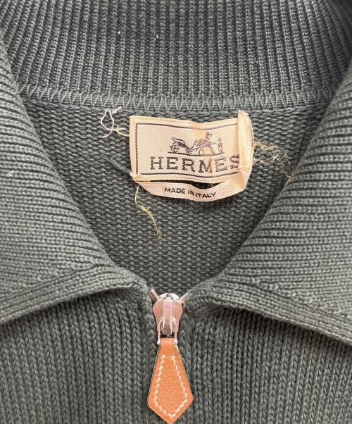 HERMES（エルメス）HERMES (エルメス) ニットジャケット オリーブ サイズ:Lの古着・服飾アイテム