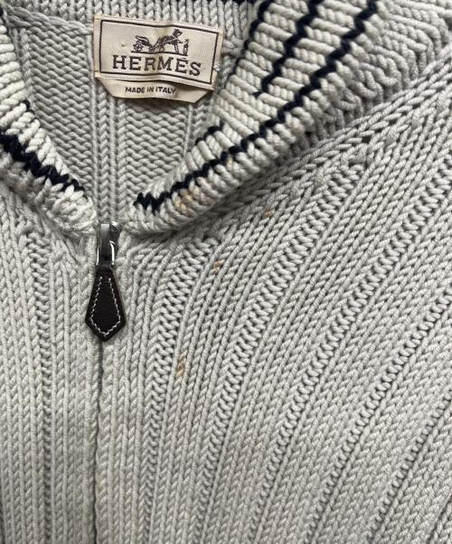 HERMES（エルメス）HERMES (エルメス) ニットジャケット ベージュ サイズ:Mの古着・服飾アイテム
