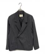 ）の古着「AQUA WOOLカルゼダブル/テーラードジャケット」｜グレー