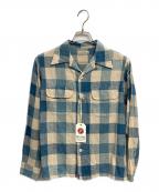 FULLCOUNTフルカウント）の古着「OPEN CHECKER HAWAIIAN SHIRT」｜ブルー