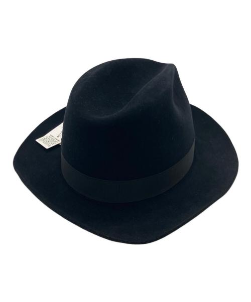 BORSALINO（ボルサリーノ）BORSALINO (ボルサリーノ) 中折れハット ブラックの古着・服飾アイテム