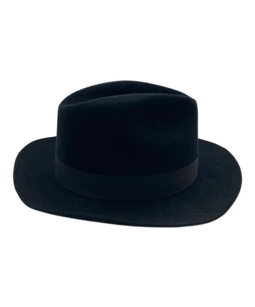 BORSALINO（ボルサリーノ）BORSALINO (ボルサリーノ) 中折れハット ブラックの古着・服飾アイテム