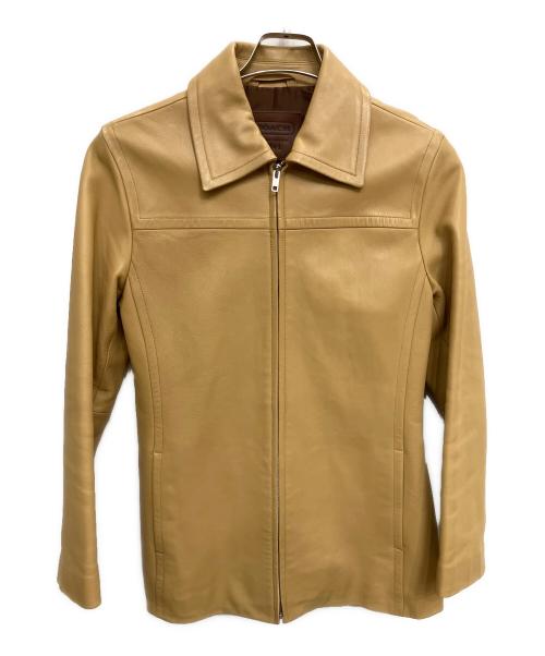 COACH（コーチ）COACH (コーチ) レザージャケット ベージュ サイズ:XSの古着・服飾アイテム