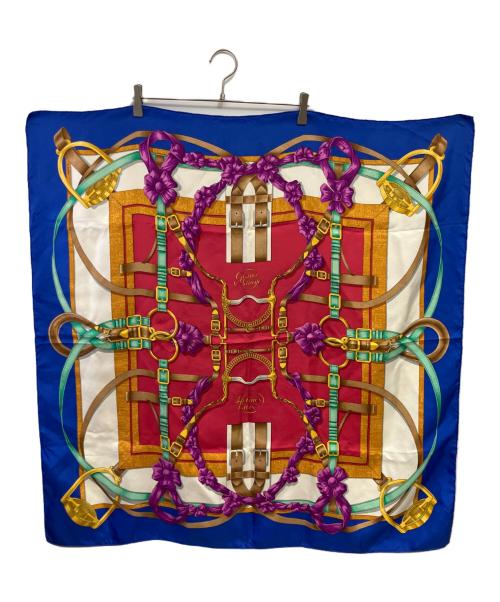 HERMES（エルメス）HERMES (エルメス) グラン マネージュ デタイユ ピンク×ブルー サイズ:90×90の古着・服飾アイテム