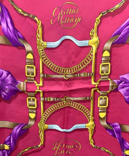 HERMES（エルメス）HERMES (エルメス) グラン マネージュ デタイユ ピンク×ブルー サイズ:90×90の古着・服飾アイテム