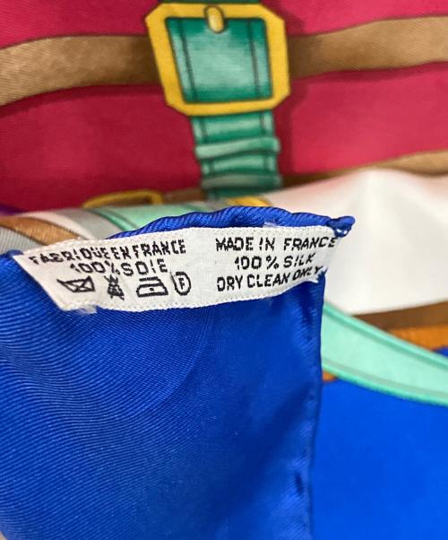 HERMES（エルメス）HERMES (エルメス) グラン マネージュ デタイユ ピンク×ブルー サイズ:90×90の古着・服飾アイテム