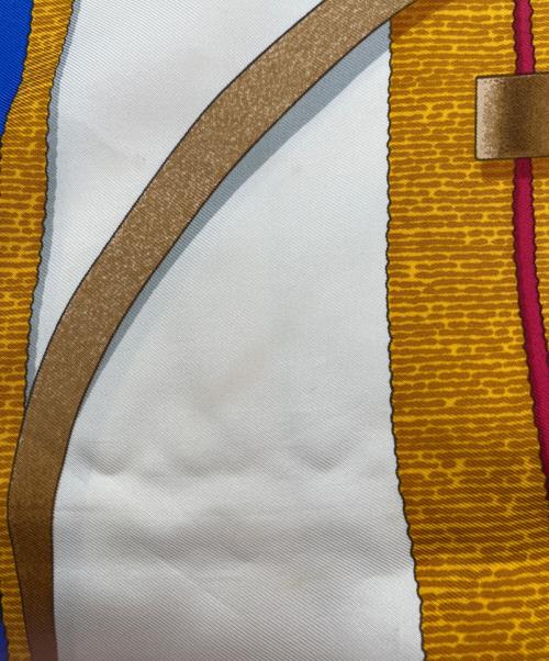 HERMES（エルメス）HERMES (エルメス) グラン マネージュ デタイユ ピンク×ブルー サイズ:90×90の古着・服飾アイテム