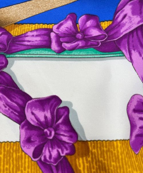 HERMES（エルメス）HERMES (エルメス) グラン マネージュ デタイユ ピンク×ブルー サイズ:90×90の古着・服飾アイテム