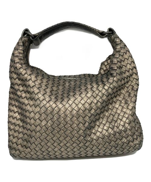 BOTTEGA VENETA（ボッテガベネタ）BOTTEGA VENETA (ボッテガベネタ) イントレチャート　ハンドバッグ ゴールドの古着・服飾アイテム