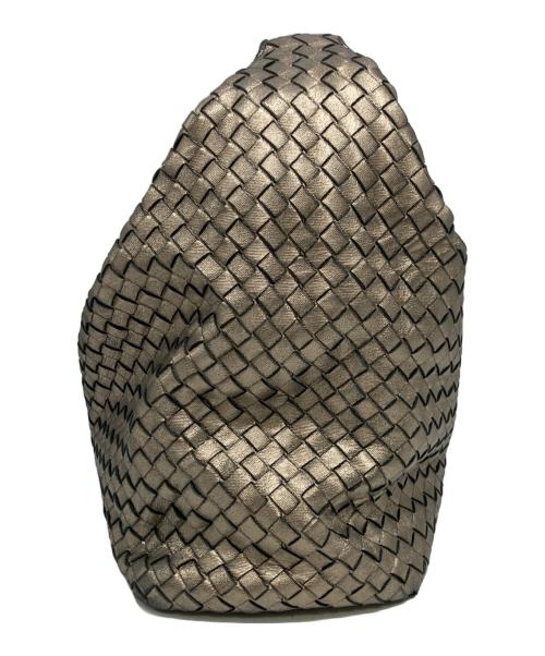BOTTEGA VENETA（ボッテガベネタ）BOTTEGA VENETA (ボッテガベネタ) イントレチャート　ハンドバッグ ゴールドの古着・服飾アイテム