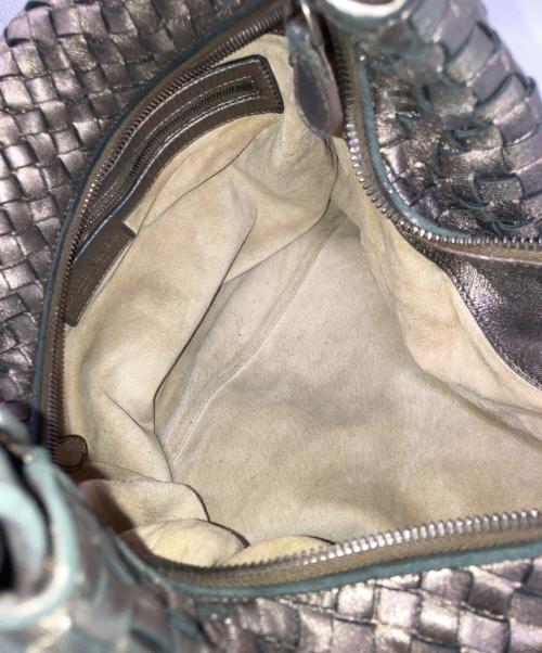BOTTEGA VENETA（ボッテガベネタ）BOTTEGA VENETA (ボッテガベネタ) イントレチャート　ハンドバッグ ゴールドの古着・服飾アイテム