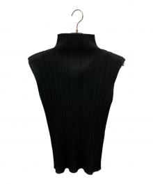 PLEATS PLEASE（プリーツプリーズ）の古着「ノースリーブカットソー」｜ブラック