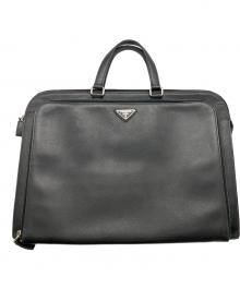 PRADA（プラダ）の古着「サフィアーノ ビジネスバッグ」｜ブラック