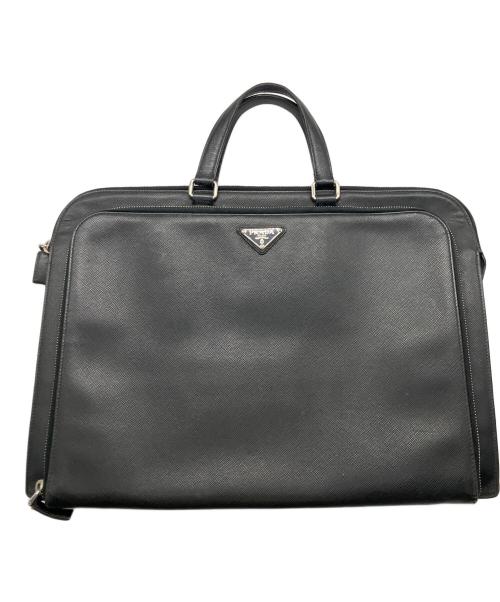 PRADA（プラダ）PRADA (プラダ) サフィアーノ ビジネスバッグ ブラックの古着・服飾アイテム