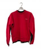 MARNIマルニ）の古着「ツートンカラーオーバーロックステッチスウェット」｜レッド×ブラック