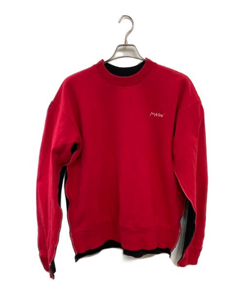 MARNI（マルニ）MARNI (マルニ) ツートンカラーオーバーロックステッチスウェット レッド×ブラック サイズ:46の古着・服飾アイテム
