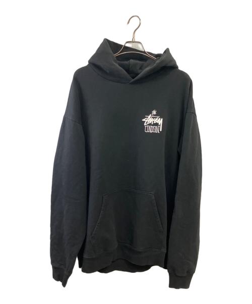 stussy（ステューシー）stussy (ステューシー) UNION (ユニオン) プルオーバーパーカー ブラック サイズ:XLの古着・服飾アイテム