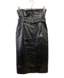 JOHN LAWRENCE SULLIVAN（ジョン ローレンス サリバン）の古着「コーティングトレンチスカート」｜ブラック