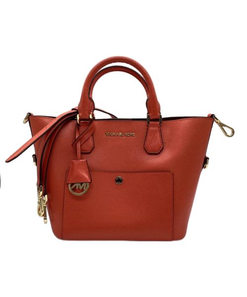 MICHAEL KORS（マイケル・コース）MICHAEL KORS (マイケル・コース) GREENWICH 2WAY SHOULDER BAG レッドの古着・服飾アイテム