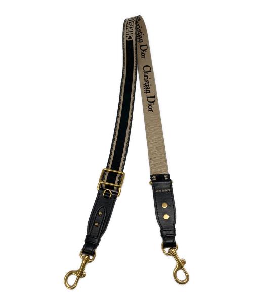 Christian Dior（クリスチャン ディオール）Christian Dior (クリスチャン ディオール) エンブロイダリー ショルダーストラップ ベージュ×ネイビー サイズ:全長約125cmの古着・服飾アイテム