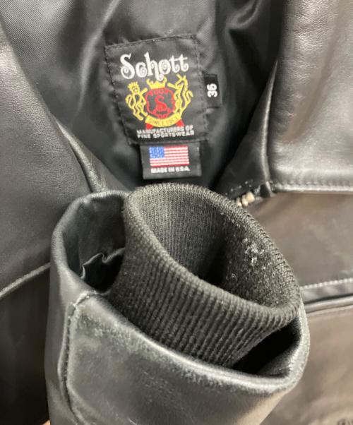 SCHOTT BROS.（ショット）SCHOTT BROS. (ショット) レザートラッカージャケット ブラック サイズ:36の古着・服飾アイテム