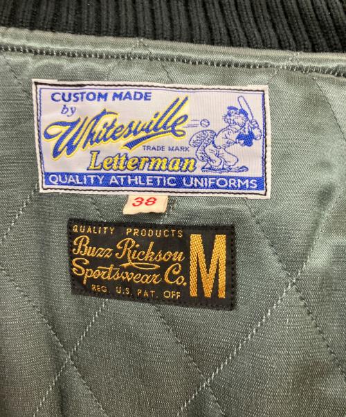 BUZZ RICKSON'S（バズリクソンズ）BUZZ RICKSON'S (バズリクソンズ) PEANUTS (ピーナッツ) 30oz. WOOL MELTON AWARD JACKET ブラック×ホワイト サイズ:38の古着・服飾アイテム
