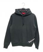 SUPREMEシュプリーム）の古着「CORNER LABEL HOODIE」｜ブラック